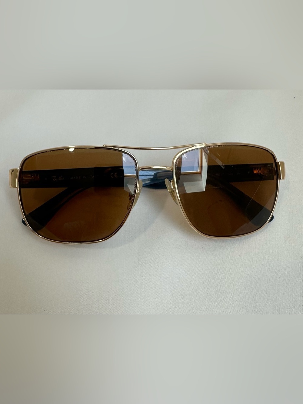 Ray-Ban Gold Frame Aviators with Gradient brown prescription Lens Sunglasses